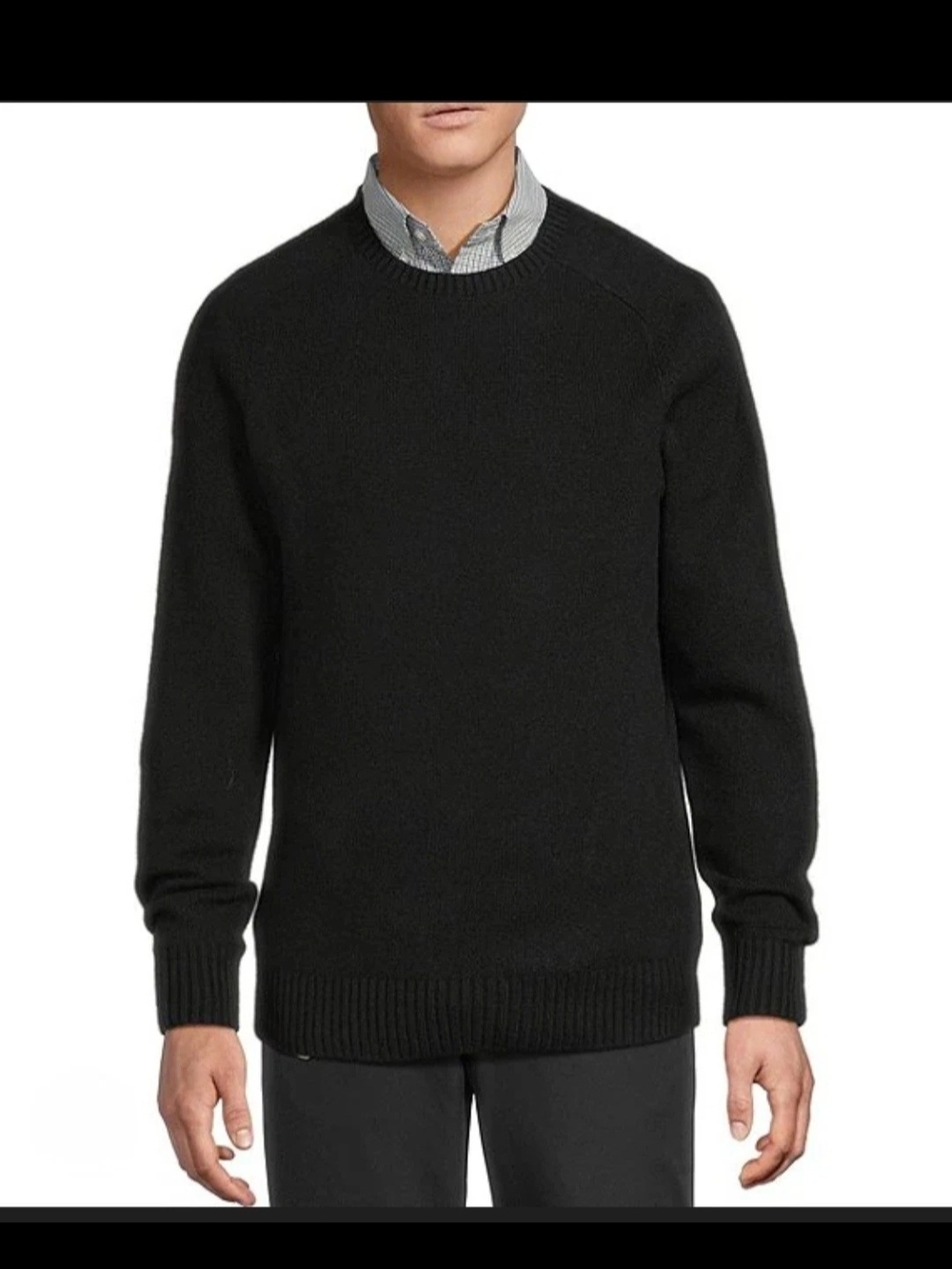 Daniel Cremieux Blue Label Solid Cashmere Crewneck Sweater Black MSRP 130 Luxury